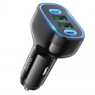 HOCO car charger 2xUSB A + 2xTyp C PD QC 72W NZ11 black