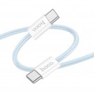 HOCO data cable Type C to Type C 3A 60W 1m blue