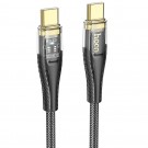 HOCO Cable USB C to USB C PD 60W 1,2 m U121 black transparent