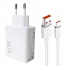 Xiaomi orģinālais USB A lādētājs ar datu kabeli MDY-14-EW 67W
