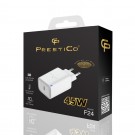 Prestico F24 USB-C 45W tīkla lādētājs PD Gan charger white