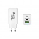 Prio Fast Charge Wall Charger 65W PD USB C1 +C2+ QC 3.0 USB A white